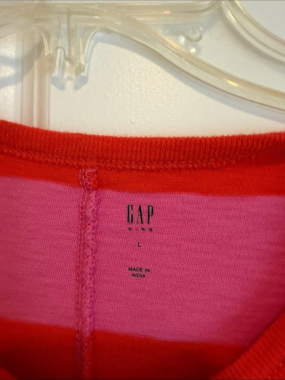 GAP Kids Red and Pink Striped cotton dress